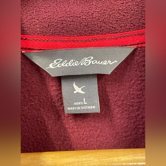 EDDIE BAUER - Red Fleece Pullover, Mens Size Large - Picture 3 of 7
